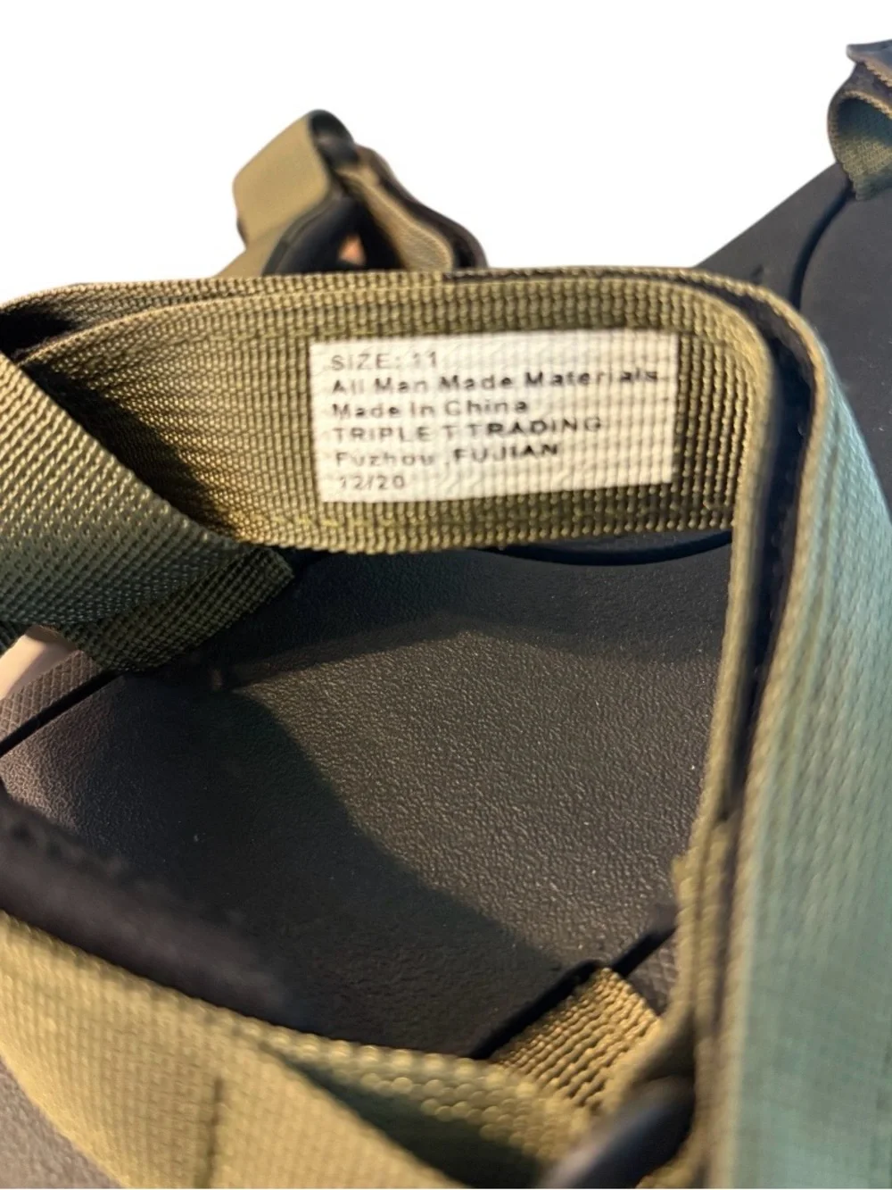 Men's Olive Triple T Trading Sport Sandals with Adjustable Straps Size 11